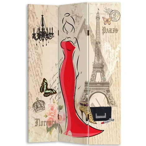 Paravento Separe 3 Pannelli Con Stampa Fronte Retro Fashion NY Paris Divisorio 5 Paravento Separe 3 Pannelli Con Stampa Fronte Retro Fashion NY Paris Divisorio - immagine 3