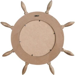 Specchio Specchiera Da Parete E Appendere A Forma Di Timone In Legno Massello Diam.L47xPR2 Cm. -Armonia Decor 18514840 5