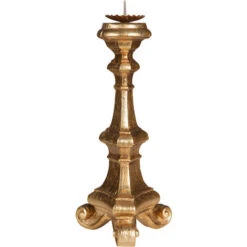 Candeliere Legno 40x19x19 Cm Portacandele Legno Candelabro Oro Made In Italy Candelabri Shabby Portacandele Da Tavolo