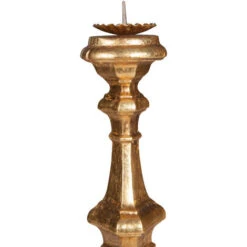 Candeliere Legno 40x19x19 Cm Portacandele Legno Candelabro Oro Made In Italy Candelabri Shabby Portacandele Da Tavolo -Armonia Decor 18514859 3