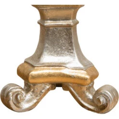 Candeliere Legno 40x19x19 Cm Portacandele Legno Candelabro Argento Made In Italy Candelabri Shabby Portacandele Da Tavolo -Armonia Decor 18514882 3