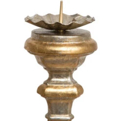 Candeliere Legno 40x19x19 Cm Portacandele Legno Candelabro Argento Made In Italy Candelabri Shabby Portacandele Da Tavolo -Armonia Decor 18514882 4