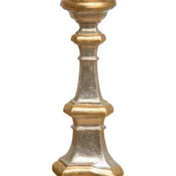 Candeliere Legno 40x19x19 Cm Portacandele Legno Candelabro Argento Made In Italy Candelabri Shabby Portacandele Da Tavolo -Armonia Decor 18514882 5
