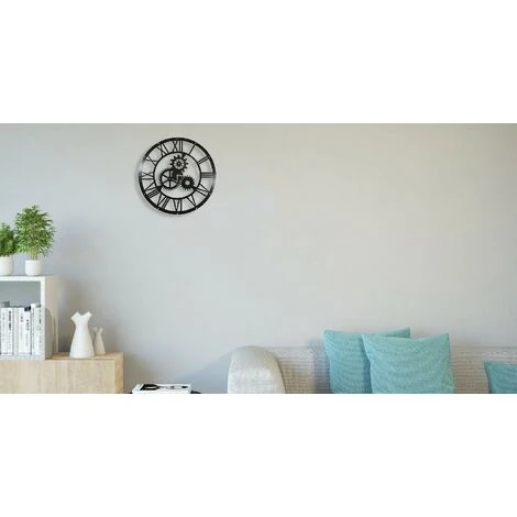 Orologio Da Parete Muro - Ingranaggi - Per Soggiorno, Cucina - Multicolore In Metallo, 50 X 0,16 X 50 Cm 4 Orologio Da Parete Muro - Ingranaggi - Per Soggiorno, Cucina - Multicolore In Metallo, 50 X 0,16 X 50 Cm - immagine 2