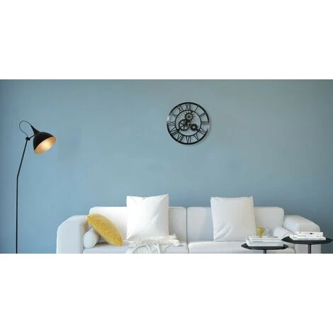 Orologio Da Parete Muro - Ingranaggi - Per Soggiorno, Cucina - Multicolore In Metallo, 50 X 0,16 X 50 Cm 6 Orologio Da Parete Muro - Ingranaggi - Per Soggiorno, Cucina - Multicolore In Metallo, 50 X 0,16 X 50 Cm - immagine 4