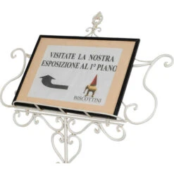 Leggio Per Libri Da Terra 140x50x85 Cm Porta Libri Da Terra In Ferro Leggio Musicale Regolabile Supporto Menù Per Ristorante -Armonia Decor 19005727 4