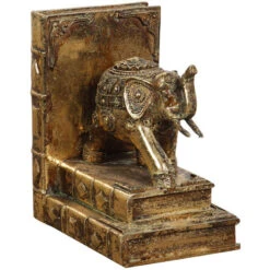 Fermalibri Per Mensole 16x14x10 Cm Feggi Libri Per Mensole In Resina Con Elefanti Ferma Libri Per Libreria Con Finitura Oro -Armonia Decor 19007585 4