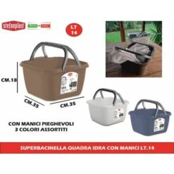 SUPERBACINELLA QUADRA IDRA LT.13 C/MANICI STEFANPLAST