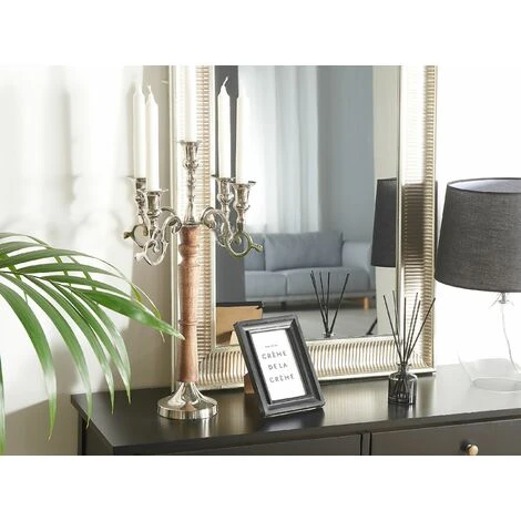 Portacandele Candelabro In Alluminio Color Argento Stile Vintage Glamour Sohag 4 Portacandele Candelabro In Alluminio Color Argento Stile Vintage Glamour Sohag - immagine 2