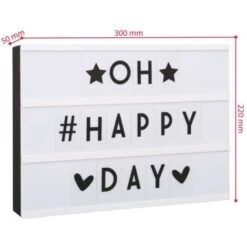 Box LED Luminoso I Luce Decorativa Con Lettere Intercambiabili I Lavagna Luminosa I Illuminazione Da Interno I Luce Bianca I Corpo In Plastica Bianca I Batterie AA I Lampadine LED I 4,5 W I IP20 -Armonia Decor 20100719 4