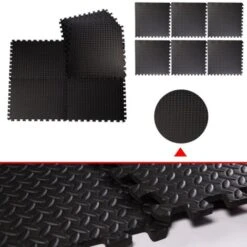 Tappeto Puzzle In EVA Antiscivolo 12 Pcs Per Casa E Palestra, 63x63x1.2 Cm Nero -Armonia Decor 20228819 5