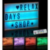 Relaxdays Light Box Cambia Colore, Insegna Luminosa, 85 Lettere & Simboli, 3 Righe, A Batterie, Lampada, Cornice, Bianco 1 Relaxdays Light Box Cambia Colore, Insegna Luminosa, 85 Lettere & Simboli, 3 Righe, A Batterie, Lampada, Cornice, Bianco -Armonia Decor 21165418 1