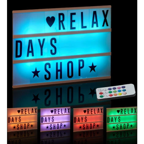 Relaxdays Light Box Cambia Colore, Insegna Luminosa, 85 Lettere & Simboli, 3 Righe, A Batterie, Lampada, Cornice, Bianco 3 Relaxdays Light Box Cambia Colore, Insegna Luminosa, 85 Lettere & Simboli, 3 Righe, A Batterie, Lampada, Cornice, Bianco