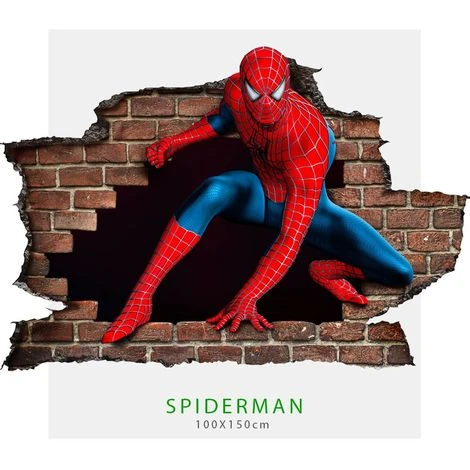 Adesivo Per Pareti - Effetto 3D Spiderman - L'uomo Ragno Wall Stickers 3 Adesivo Per Pareti - Effetto 3D Spiderman - L'uomo Ragno Wall Stickers