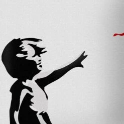 Banksy - Girl With Balloon - Quadro Canvas Su Telaio In Legno 50x70 Cm -Armonia Decor 21609318 4