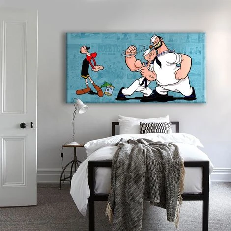 Braccio Di Ferro - Popeye - Tela Stampata - Tela Canvas D'arredo Montata Su Telaio In Legno 100x50 Cm 3 Braccio Di Ferro - Popeye - Tela Stampata - Tela Canvas D'arredo Montata Su Telaio In Legno 100x50 Cm