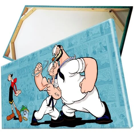 Braccio Di Ferro - Popeye - Tela Stampata - Tela Canvas D'arredo Montata Su Telaio In Legno 100x50 Cm 4 Braccio Di Ferro - Popeye - Tela Stampata - Tela Canvas D'arredo Montata Su Telaio In Legno 100x50 Cm - immagine 2