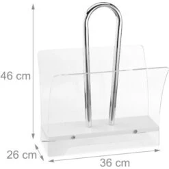 Relaxdays Portariviste Con Impugnature, Per Giornali & Magazine, Design Moderno, HxL 46x36 Cm Ca., Acrilico, Trasparente -Armonia Decor 21732247 4