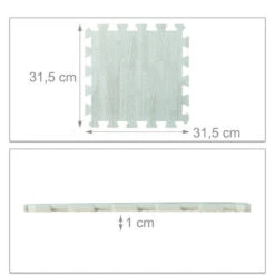 Relaxdays Tappeto Da Fitness A Puzzle, 9 Tasselli, Per Sport, In Gommapiuma EVA, BPA-Free, In Effetto Legno, Bianco -Armonia Decor 22950987 4