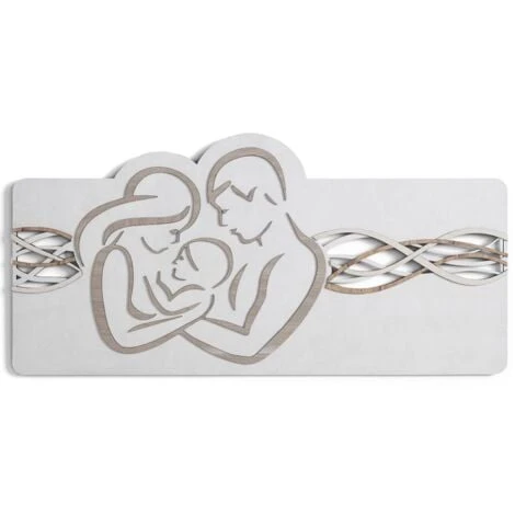 Capezzale Quadro 59x119 Cm Legno Laminato Sacra Famiglia Bianco 3 Capezzale Quadro 59x119 Cm Legno Laminato Sacra Famiglia Bianco