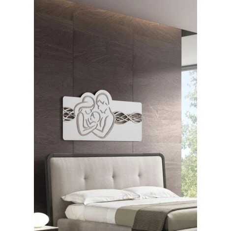 Capezzale Quadro 59x119 Cm Legno Laminato Sacra Famiglia Bianco 4 Capezzale Quadro 59x119 Cm Legno Laminato Sacra Famiglia Bianco - immagine 2
