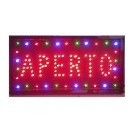 INSEGNA LUMINOSA 48X25 INSEGNE LUMINOSE A LED CON SCRITTA APERTO 3 INSEGNA LUMINOSA 48X25 INSEGNE LUMINOSE A LED CON SCRITTA APERTO
