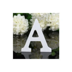 LETTERA A IN LEGNO BIANCO 12CM ALFABETO MATRIMONI COMPLEANNI DECORAZIONI FESTA
