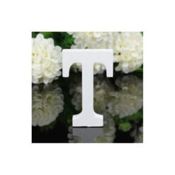 LETTERA T IN LEGNO BIANCO 12CM ALFABETO MATRIMONI COMPLEANNI DECORAZIONI FESTA