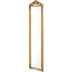 Specchio Da Appoggio / Terra / Pavimento A Figura Intera Forma Rettangolare Con Inclinazione Regolabile 160 X 40 Cm Cornice In Eucalipto Stile Barocco - Color Oro 9 Specchio Da Appoggio / Terra / Pavimento A Figura Intera Forma Rettangolare Con Inclinazione Regolabile 160 X 40 Cm Cornice In Eucalipto Stile Barocco - Color Oro -Armonia Decor 23429354 3