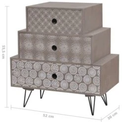 Comodino Con 3 Cassetti Grigio E Marrone VidaXL -Armonia Decor 2343271 5