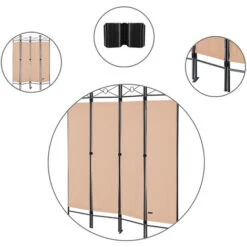 Deuba Paravento Lucca 180x163cm 4 Pareti Flessibili Divisorio Versatile Rosa -Armonia Decor 23641930 3