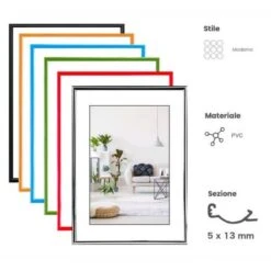 Cornice Foto Stampe Portafoto Quadro Minimal HOOKER PVC Colore ROSSO 18x24 Cm -Armonia Decor 23724902 3