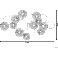 Decorazione Da Parete Cerchi In Metallo Oro E Argento Moderna 50 Cm Osmium -Armonia Decor 23754000 3 1