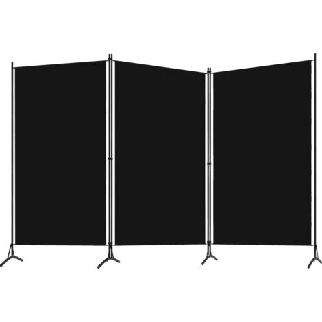 Paravento A 3 Pannelli Nero 260x180 Cm VidaXL 4 Paravento A 3 Pannelli Nero 260x180 Cm VidaXL - immagine 2