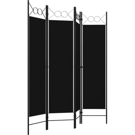 Paravento A 4 Pannelli Nero 160x180 Cm VidaXL 6 Paravento A 4 Pannelli Nero 160x180 Cm VidaXL - immagine 4