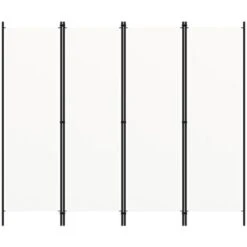 Paravento A 4 Pannelli Bianco Crema 200x180 Cm VidaXL -Armonia Decor 24099210 4