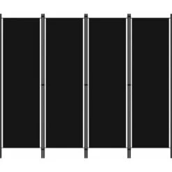 Paravento A 4 Pannelli Nero 200x180 Cm VidaXL