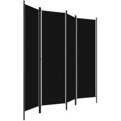 Paravento A 4 Pannelli Nero 200x180 Cm VidaXL -Armonia Decor 24099214 4