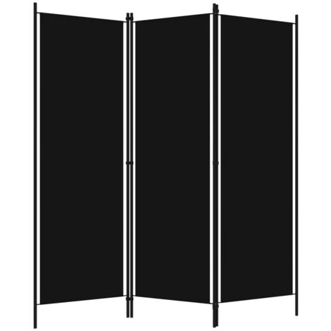 Paravento A 3 Pannelli Nero 150x180 Cm VidaXL 4 Paravento A 3 Pannelli Nero 150x180 Cm VidaXL - immagine 2