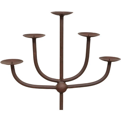 CANDELIERE A PIANTANA IN FERRO BATTUTO LAVORATO A MANO 5 CANDELIERE A PIANTANA IN FERRO BATTUTO LAVORATO A MANO - immagine 3