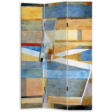 Paravento Separe 3 Pannelli Stampa Fronte Retro Quadro Astratto Divisori 180x120 4 Paravento Separe 3 Pannelli Stampa Fronte Retro Quadro Astratto Divisori 180x120 - immagine 2