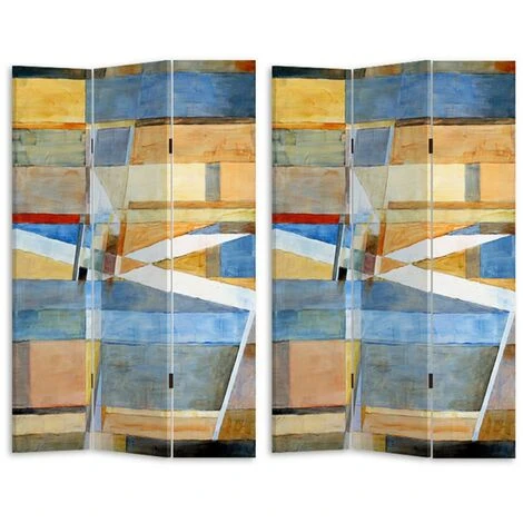 Paravento Separe 3 Pannelli Stampa Fronte Retro Quadro Astratto Divisori 180x120 5 Paravento Separe 3 Pannelli Stampa Fronte Retro Quadro Astratto Divisori 180x120 - immagine 3