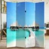 Paravento Separe 4 Pannelli Stampa Fronte Retro Pagoda Caraibi Divisorio 180x160 -Armonia Decor 25094042 1