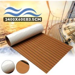 600x2400x5mm Eva Marine Pavimentazione Foglio Di Teak Barca Decking Tappeto Yacht Barca Protezione Del Pavimento Zerbino -Armonia Decor 25950637 4