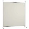 COSTWAY Separè Divisorio In Acciaio Poliestere, Paravento Da Interno Singolo Con Piedini Stabili, Pannelli Divisori Per Interni Per Ufficio E Casa, 180 X 186cm (Bianco)