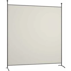 COSTWAY Separè Divisorio In Acciaio Poliestere, Paravento Da Interno Singolo Con Piedini Stabili, Pannelli Divisori Per Interni Per Ufficio E Casa, 180 X 186cm (Bianco)