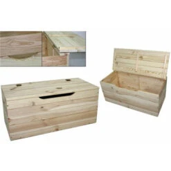 Baule In LEGNO DI PINO NATURALE Cm 100X40X40 CASSAPANCA PANCA Tirolese