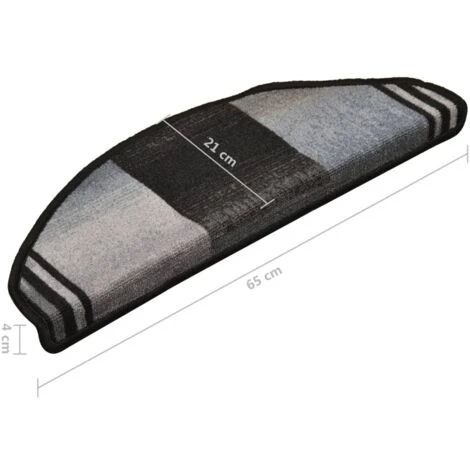 Tappetini Autoadesivi Per Scale 15 Pz Nero E Grigio 65x21x4 Cm VidaXL 5 Tappetini Autoadesivi Per Scale 15 Pz Nero E Grigio 65x21x4 Cm VidaXL - immagine 3