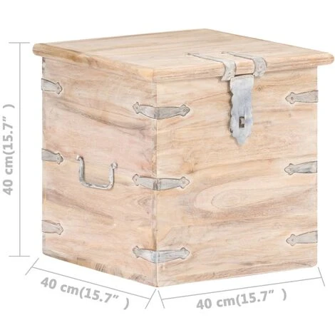 Baule 40x40x40 Cm In Legno Massello Di Acacia VidaXL 5 Baule 40x40x40 Cm In Legno Massello Di Acacia VidaXL - immagine 3
