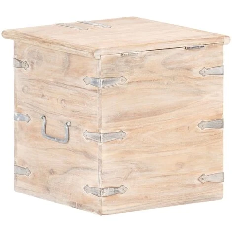 Baule 40x40x40 Cm In Legno Massello Di Acacia VidaXL 7 Baule 40x40x40 Cm In Legno Massello Di Acacia VidaXL - immagine 5